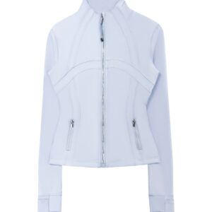 Workout Jacket Cropped Full Zip Athletic Jacket for Women